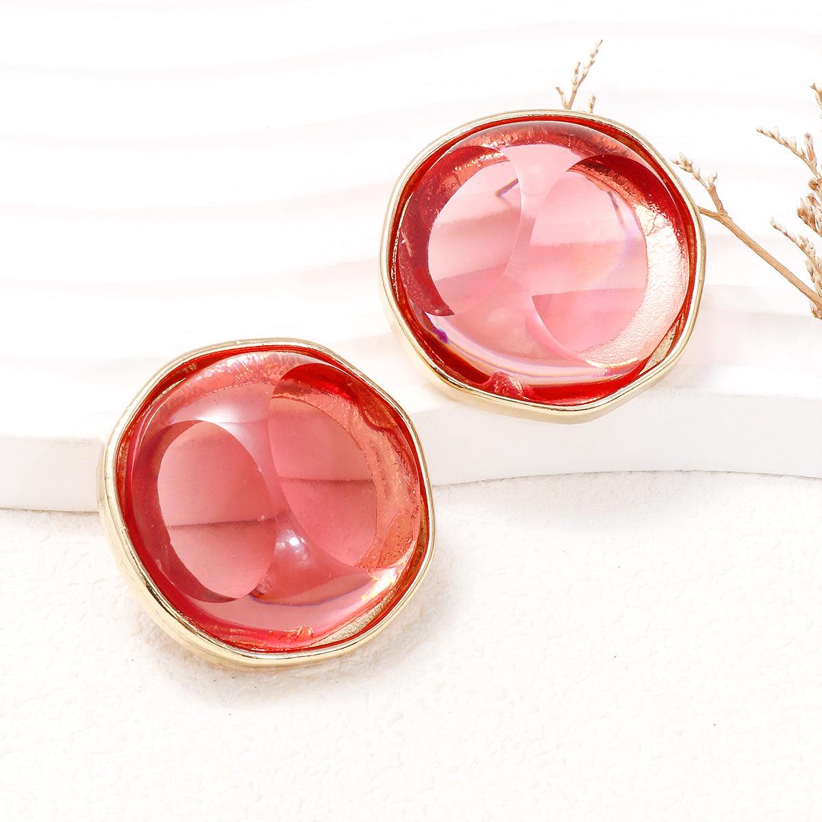Alloy Geometric Earrings Hot Pink One Size