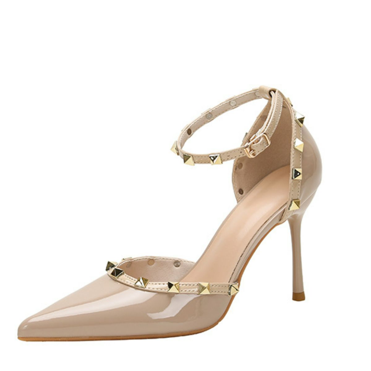 Rivet Detail Point Toe Stiletto Pumps