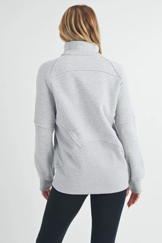 Aemi + Co Half Zip Raglan Sleeve Sweatshirt with Kangaroo Pocket