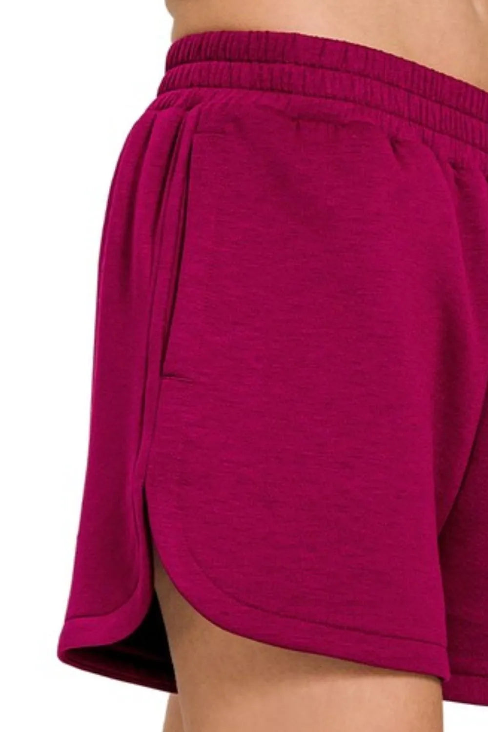 Zenana Scuba Elastic Waistband Dolphin Shorts