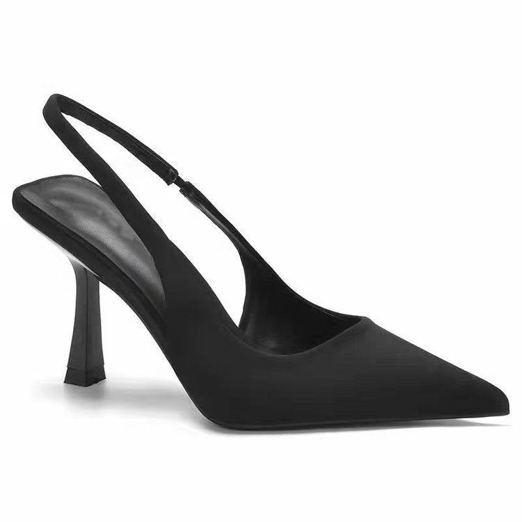 Point Toe Slingback Pumps Black