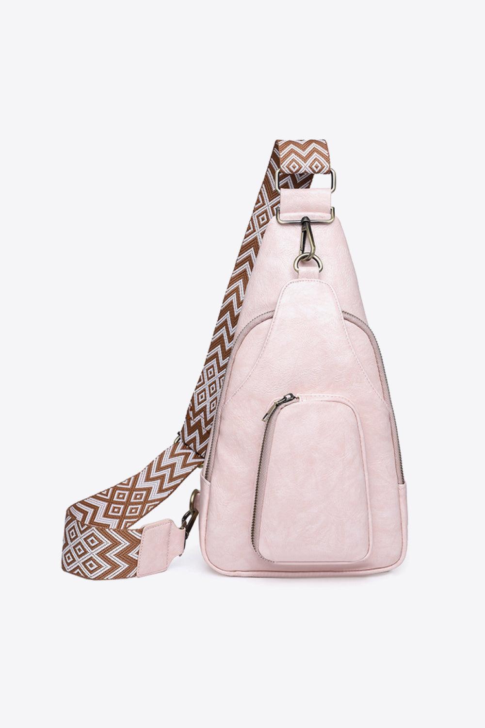 Adored Take A Trip PU Leather Sling Bag Blush Pink One Size