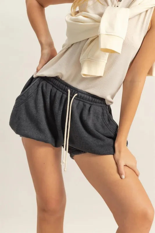 HYFVE Drawstring Bubble Hem Shorts