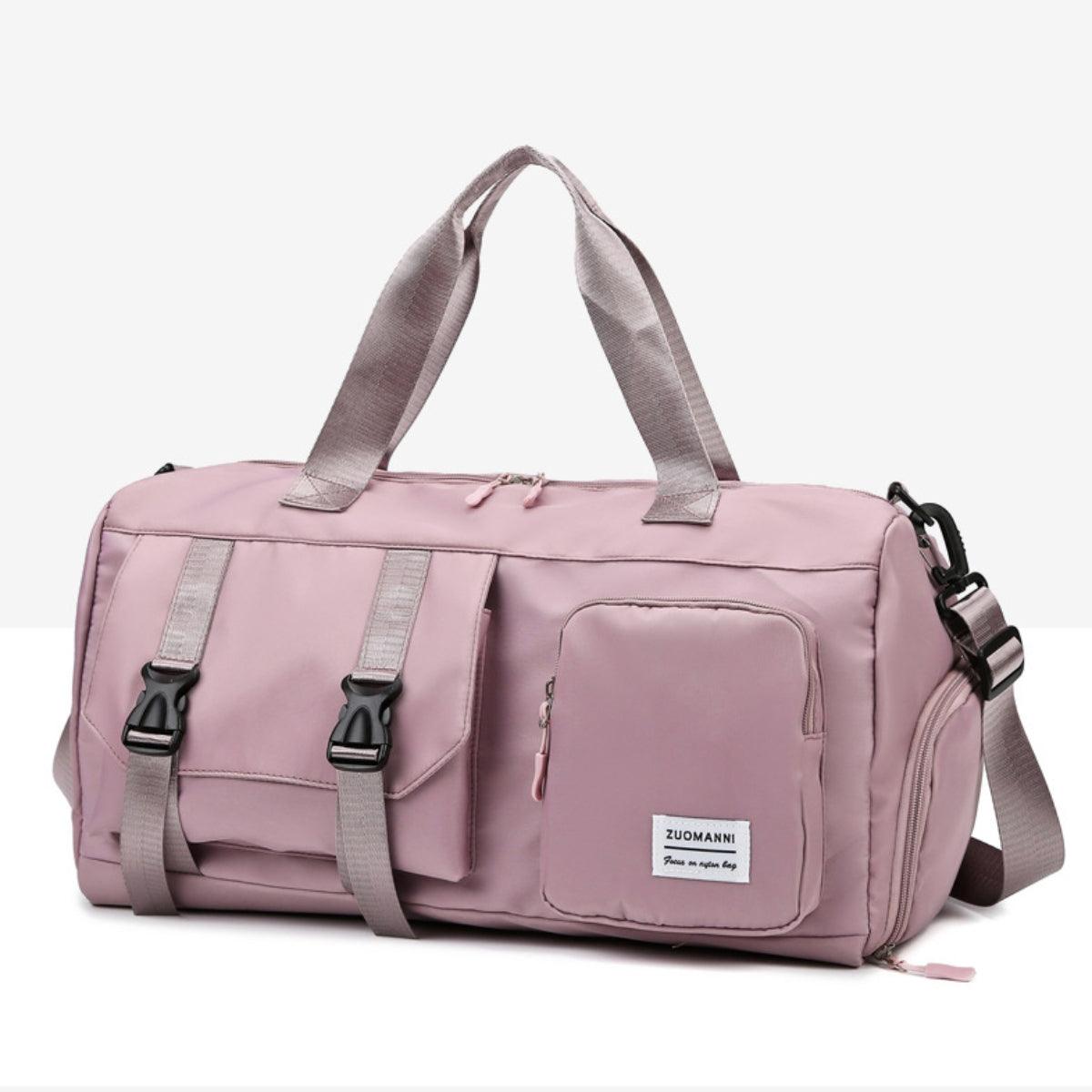 Oxford Cloth Multi-Pocket Travel Bag Dusty Pink One Size