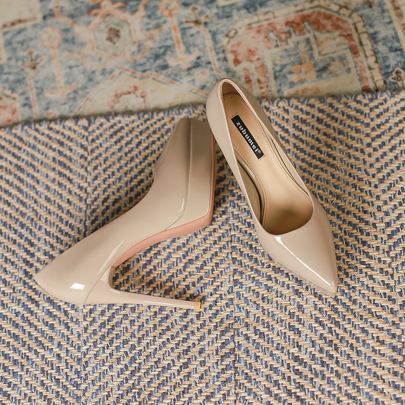Platform Pointed Toe Stiletto Pumps Apricot