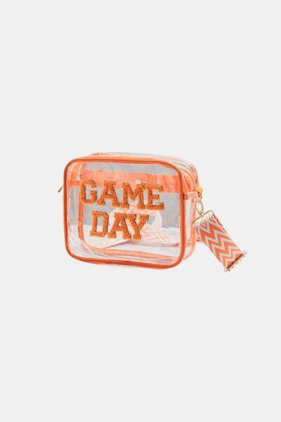 Zenana GAME DAY Stadium Approved Transparent Crossbody Bag Orange One Size