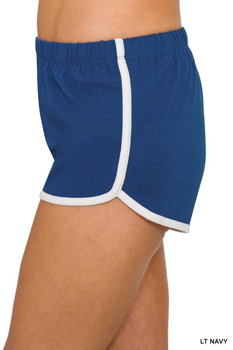 Zenana Elastic Waistband Dolphin Shorts