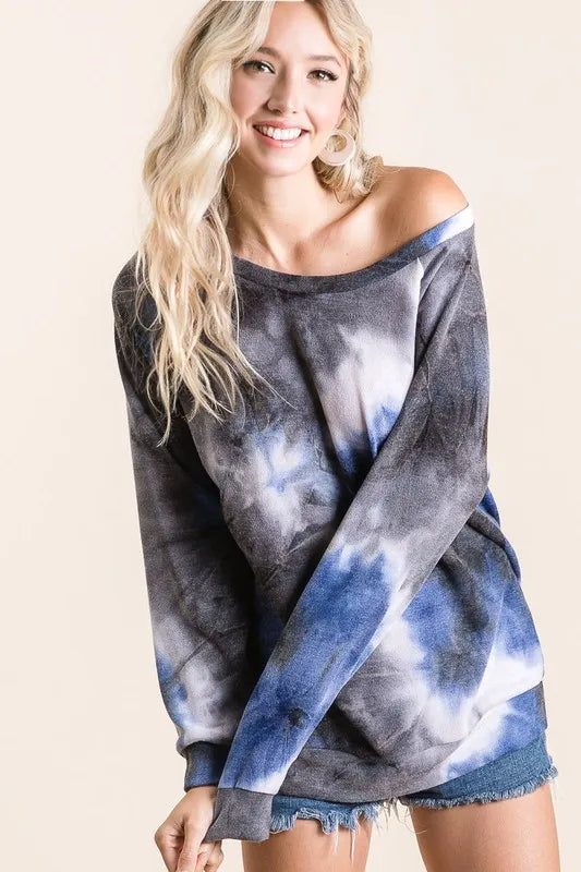 BiBi Tie Dye Sweater Knit Top