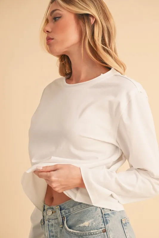 Aemi+Co Round Neck Long Sleeve T-Shirt