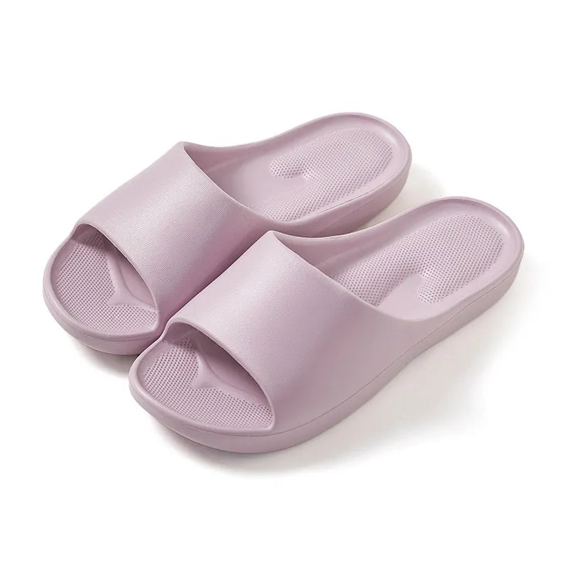 Open Toe Flats Slippers Pink Purple