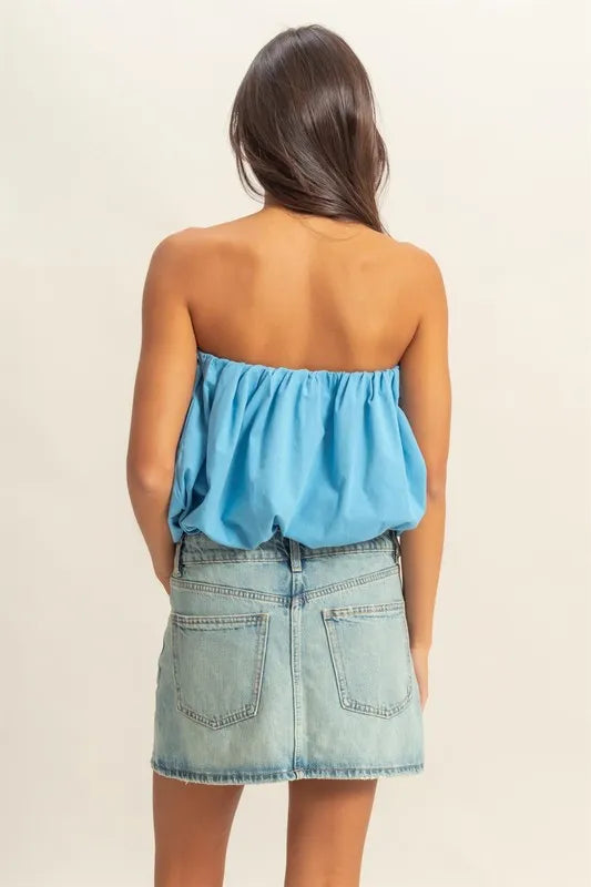HYFVE Trendy Strapless Bubble Top