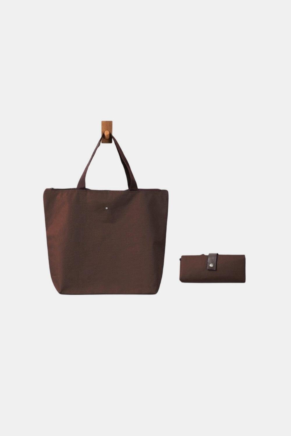 Zenana Large Capacity Foldable Oxford Tote Bag Brown One Size