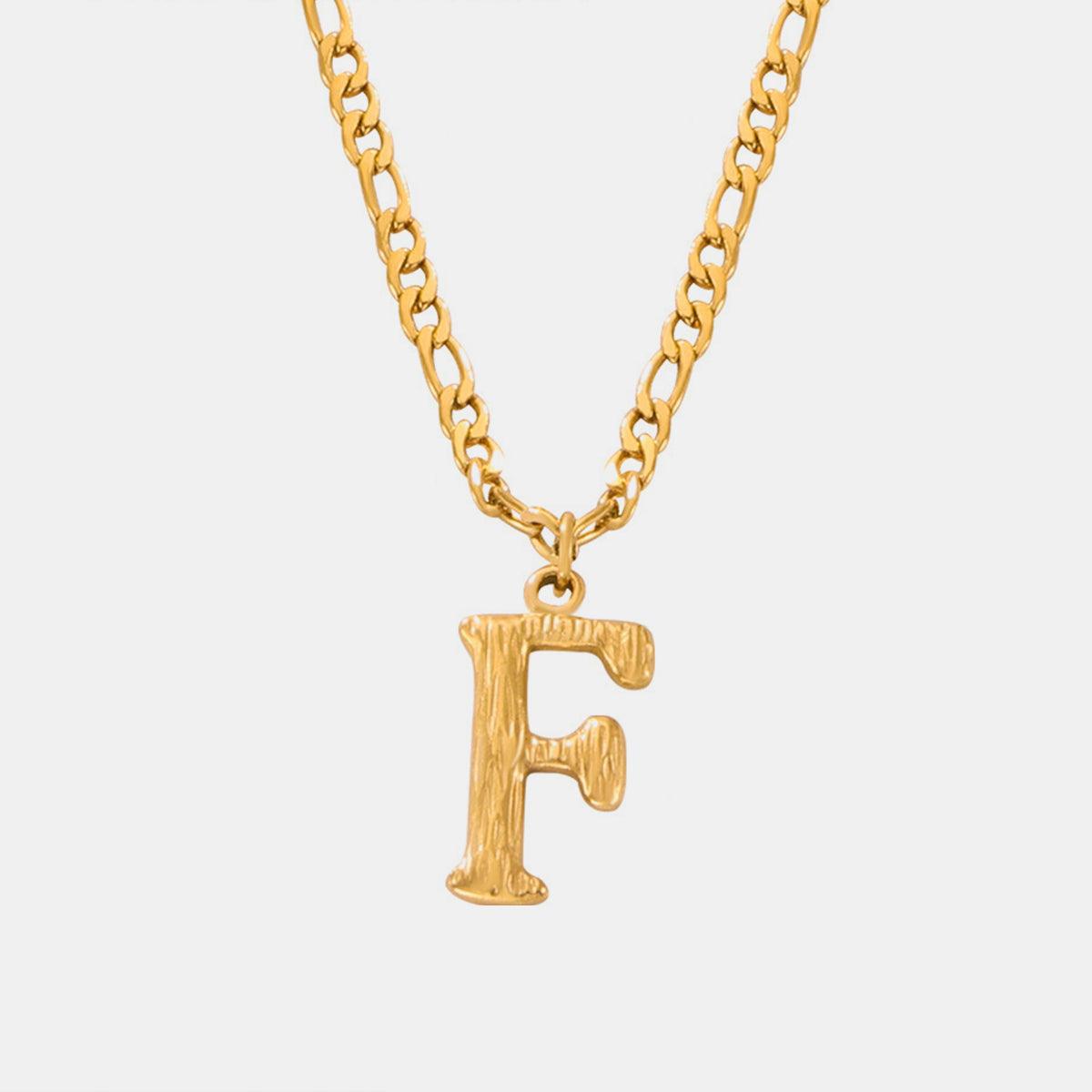 Titanium Steel Letter Pendant Necklace Style F One Size