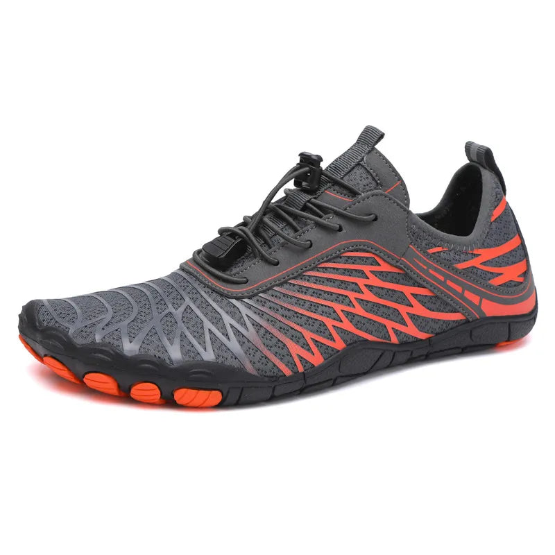 Elastic Lock Laces Mesh Breathable Hike Footwear Orange