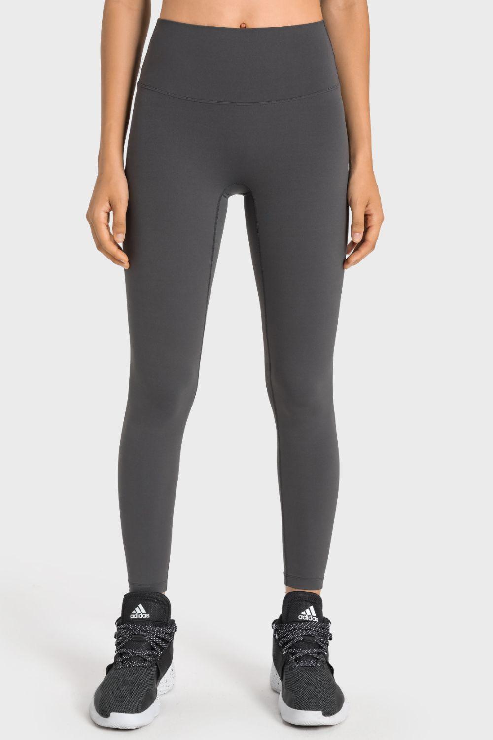 Millennia High-Rise Wide Waistband Yoga Leggings Gray