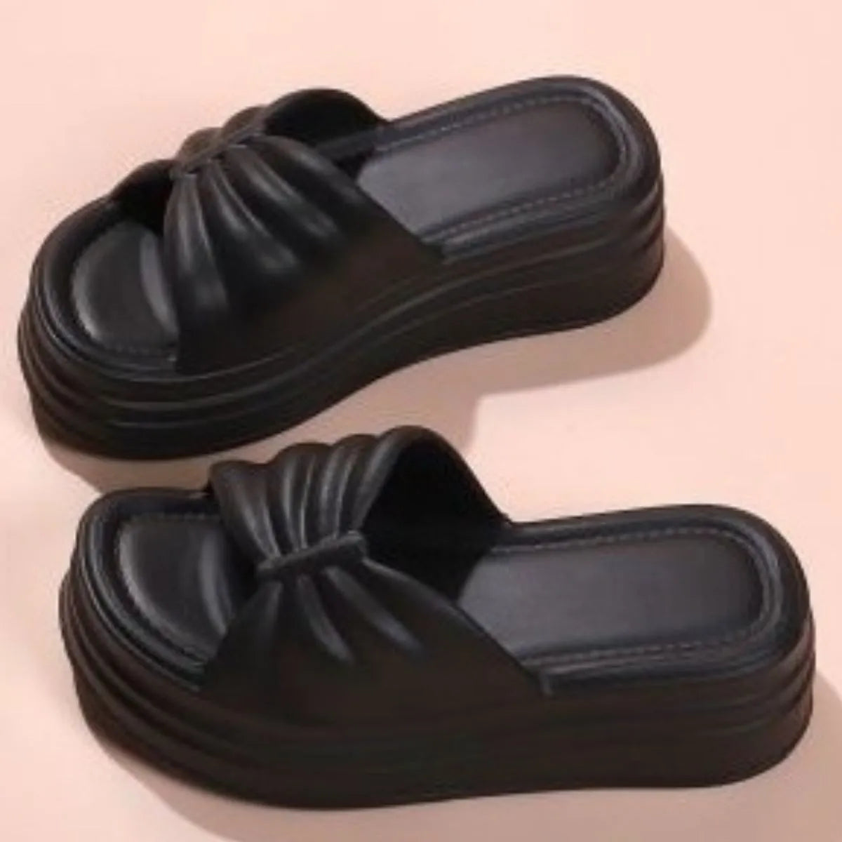 Open Toe Platform Slippers