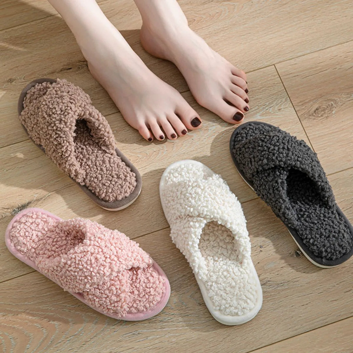 Open Toe Platform Slippers