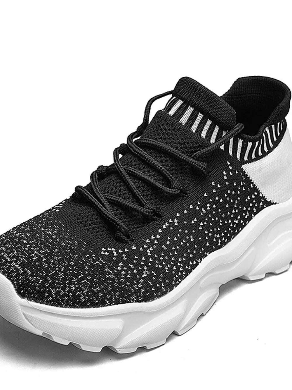 Mesh Round Toe Platform Athletic Black
