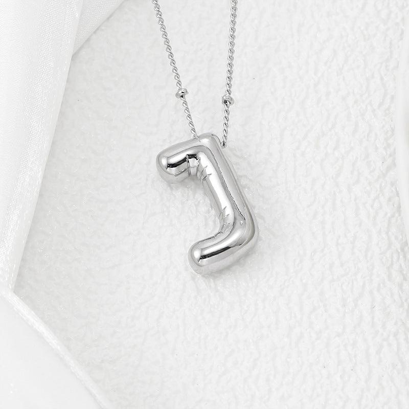 Copper Bubble Letter Pendant Necklace Style J One Size