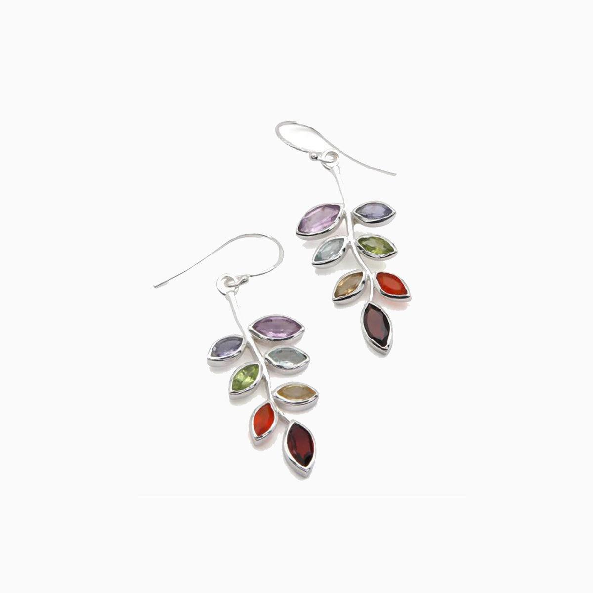 Leaf Shape Alloy Earrings Multicolor One Size