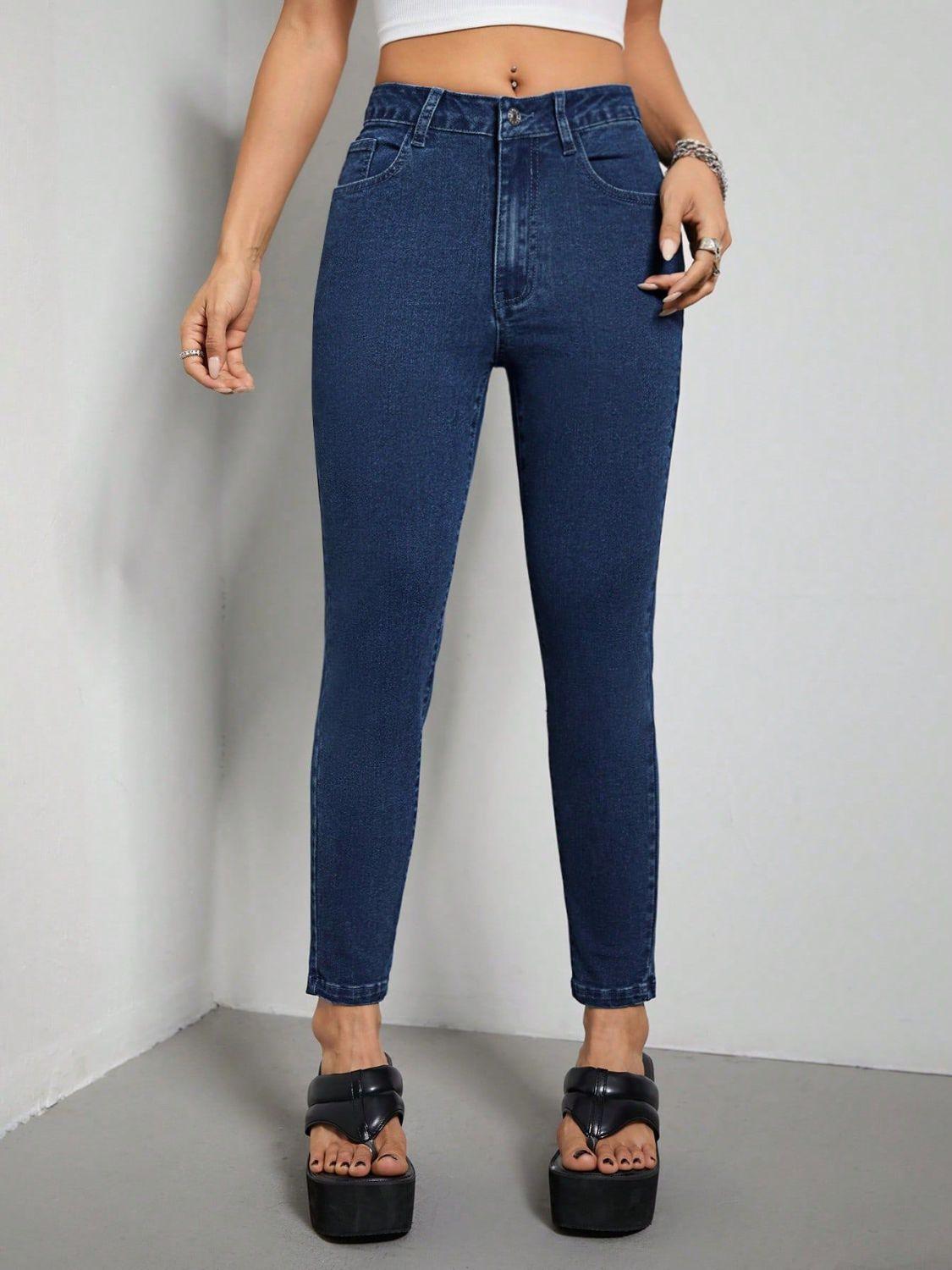 Skinny Jeans with Pockets Dark