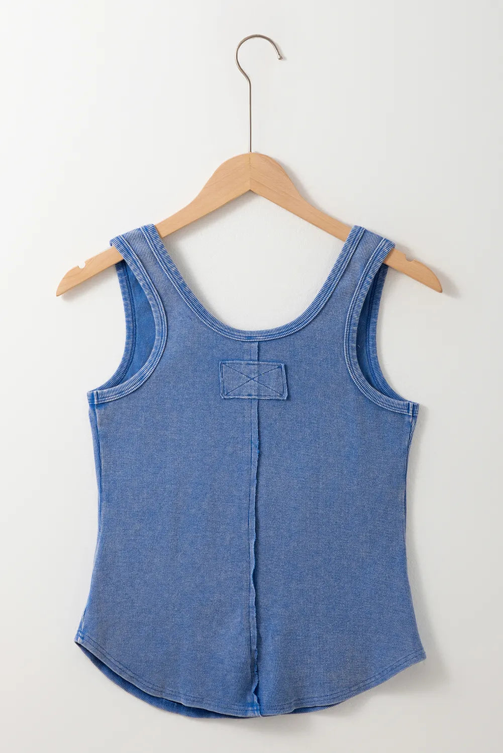 Mineral Wash Ribbed Notch Neck Tank