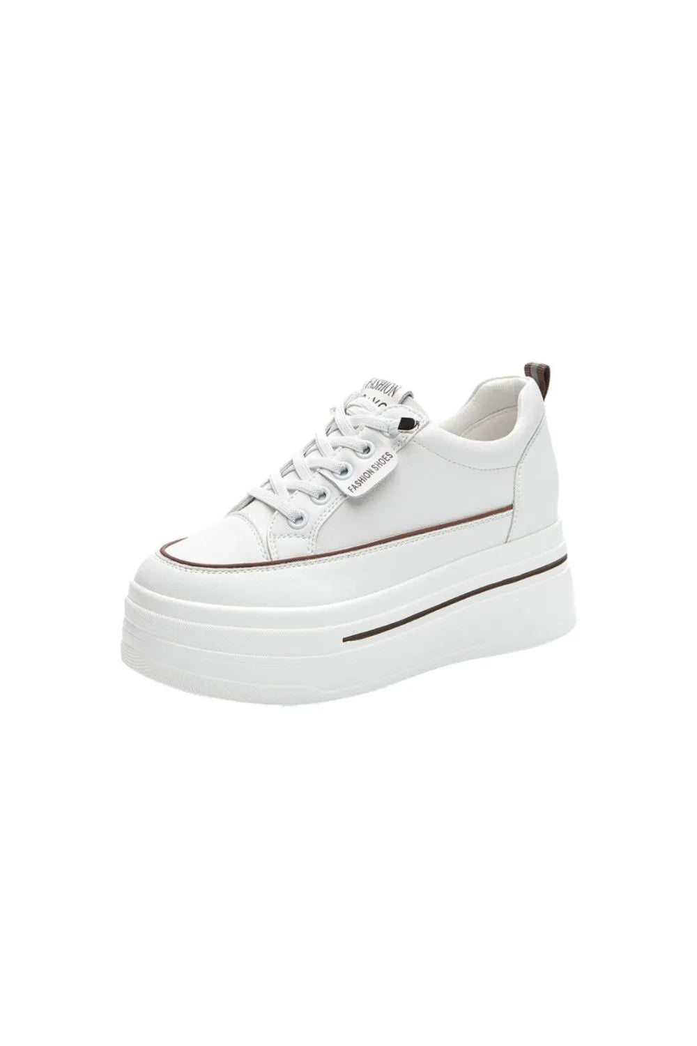 Round toe Chunky Platform Sneakers Brown
