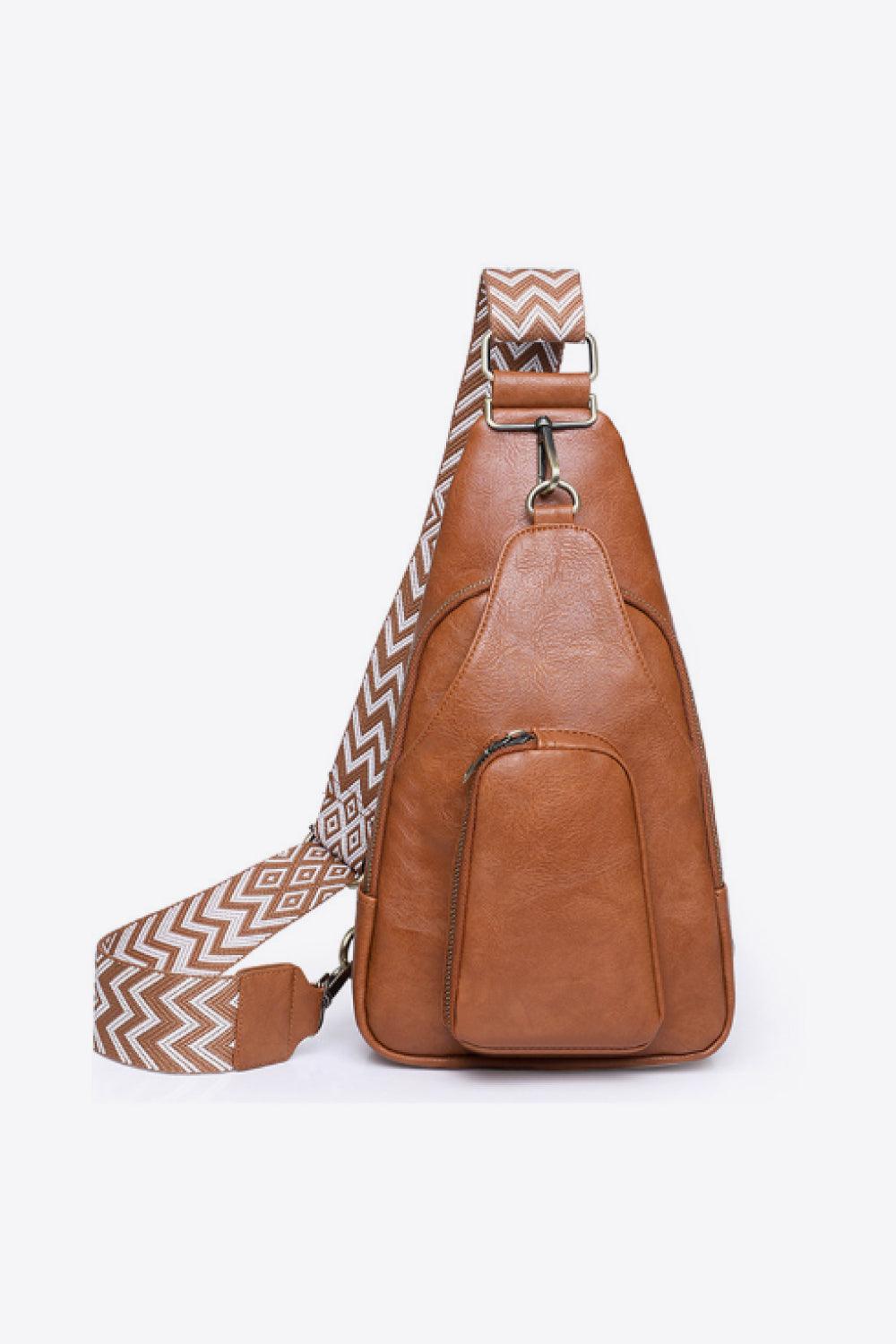 Adored Take A Trip PU Leather Sling Bag Ochre One Size