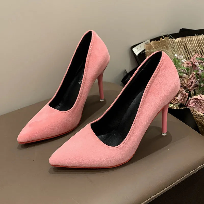 Point Toe Stiletto Pumps Pink