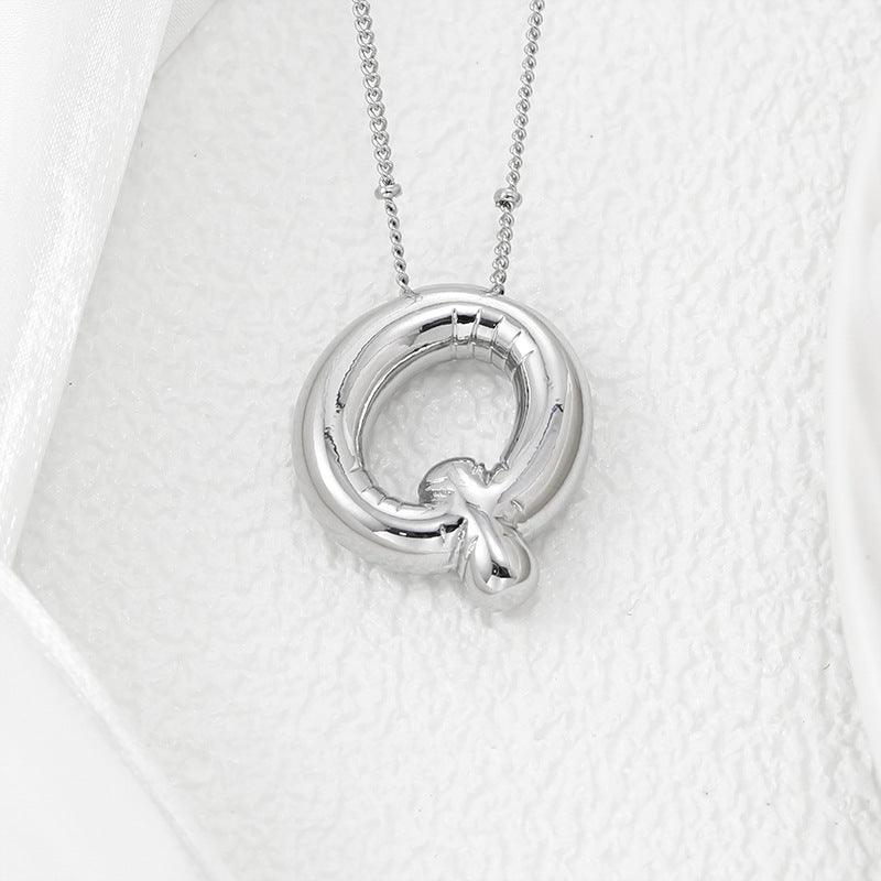 Copper Bubble Letter Pendant Necklace Style Q One Size