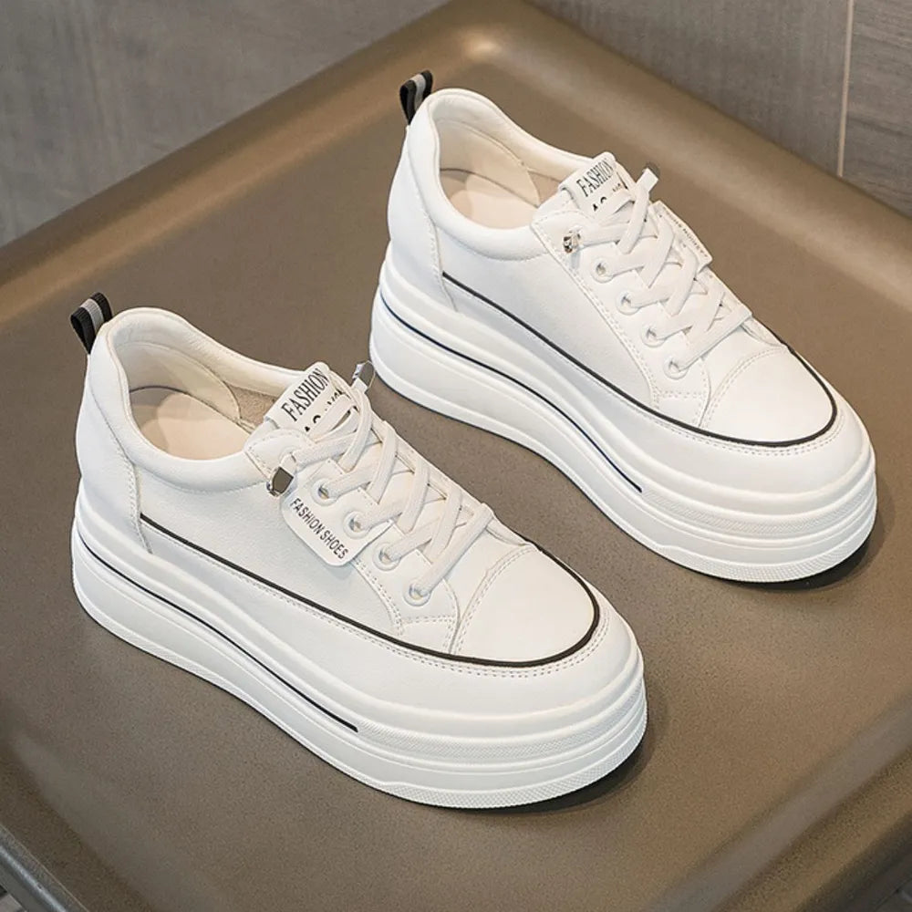 Round toe Chunky Platform Sneakers Black