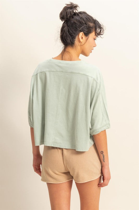 HYFVE Lightweight Round Neck Batwing Sleeve T-Shirt