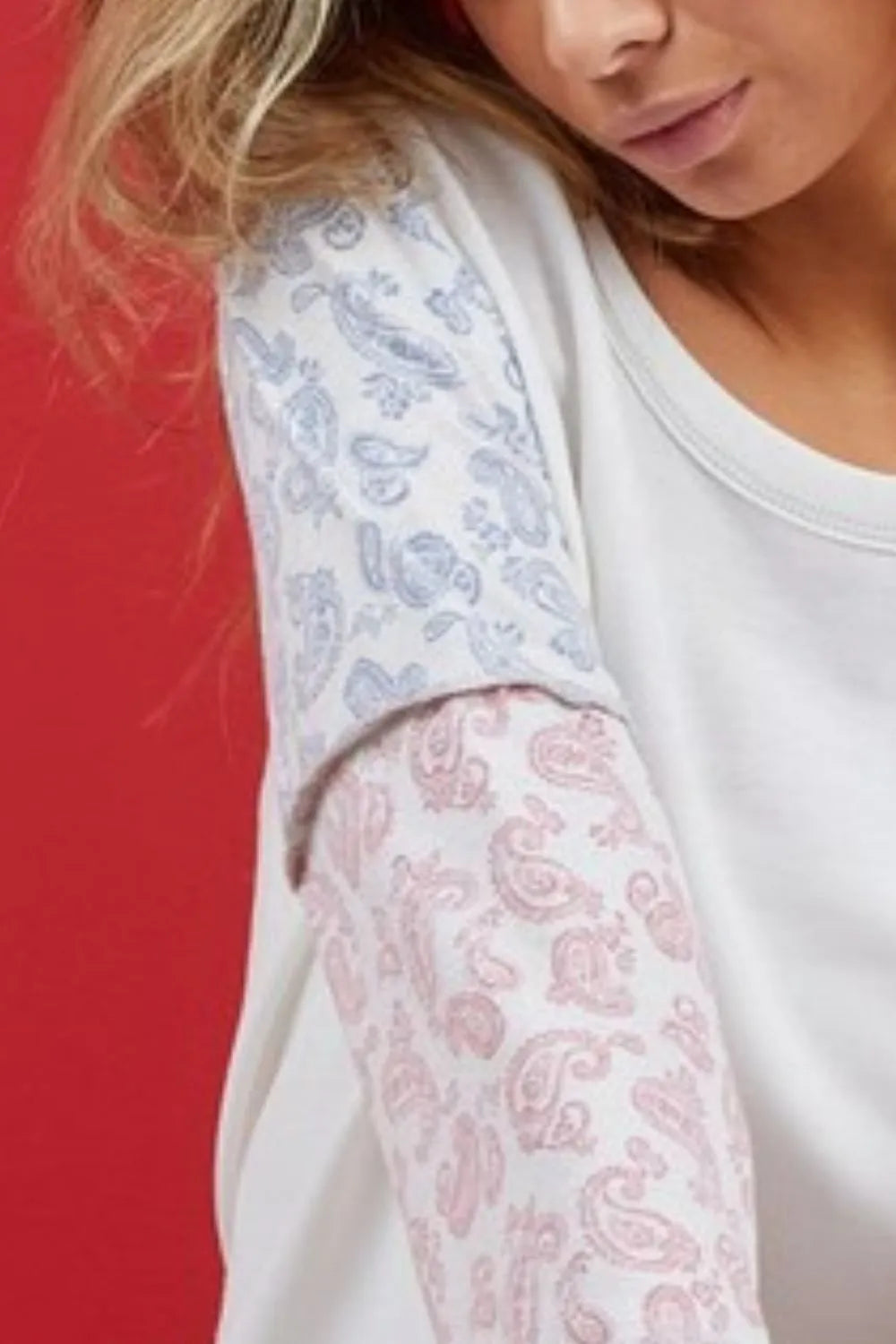 BiBi French Terry with Paisley Triblend Color Block
