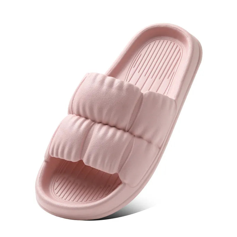 Open Toe Flats Slippers Pink