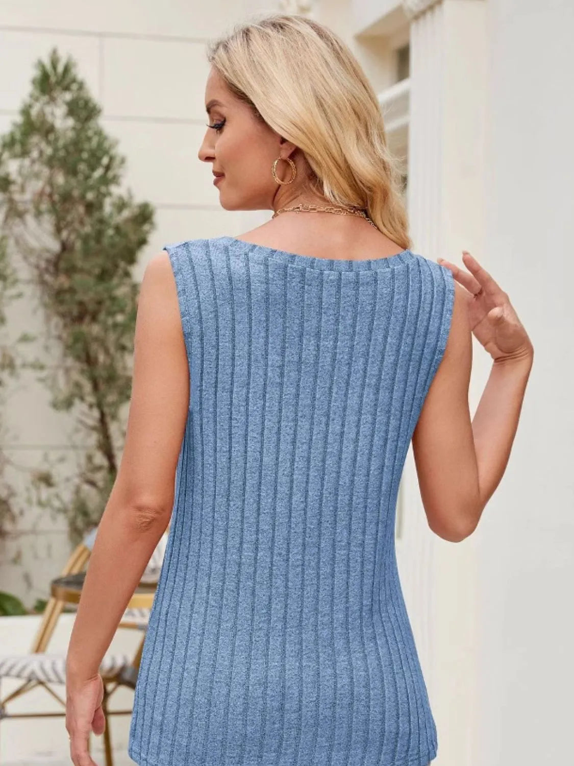 Ribbed Round Neck Tank