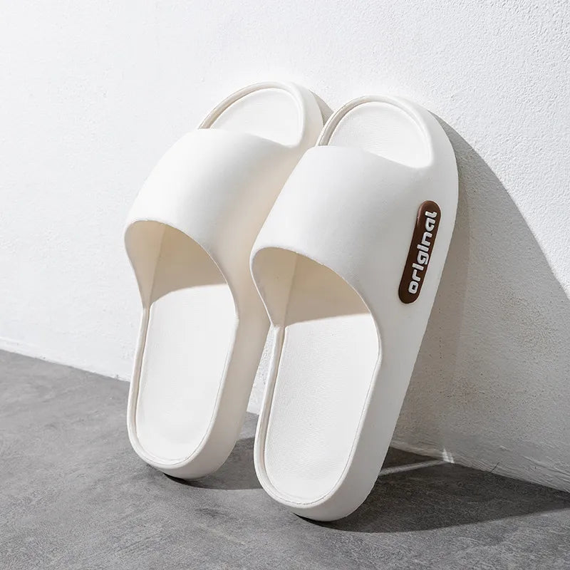 Open Toe Flats Slippers White