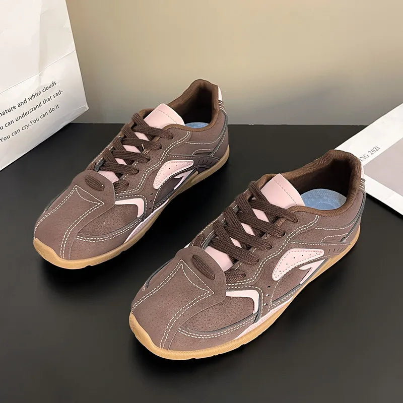Contrast Flat Sneakers Blush Pink