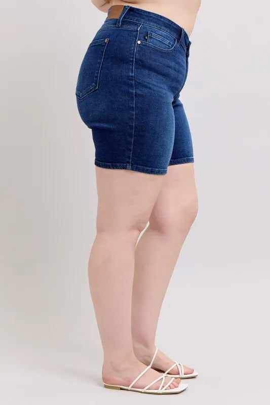 Judy Blue Full Size High Waist V-Front Bermuda Plus Size