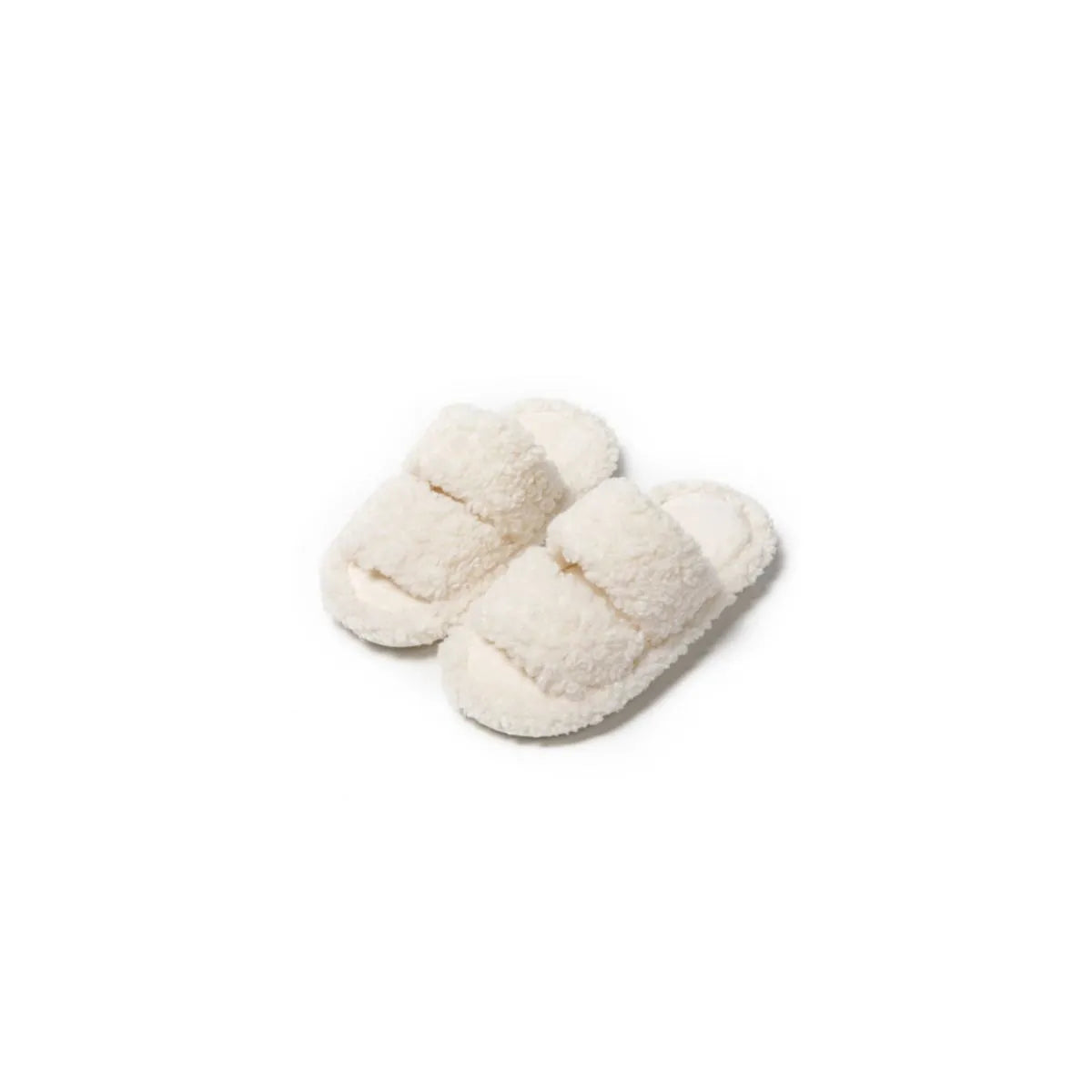 Open Toe Flats Slippers White