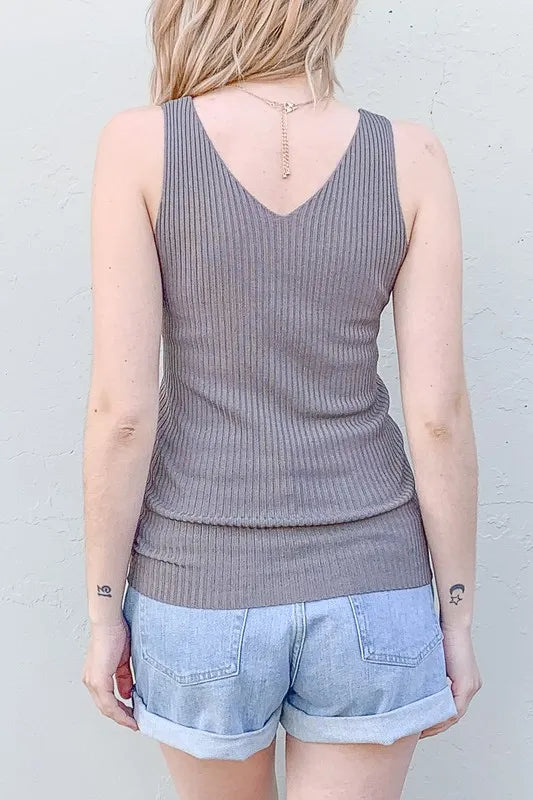 And The Why Ribbed Knit Slim Tank