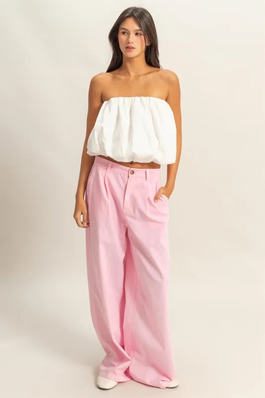 HYFVE Trendy Strapless Bubble Top