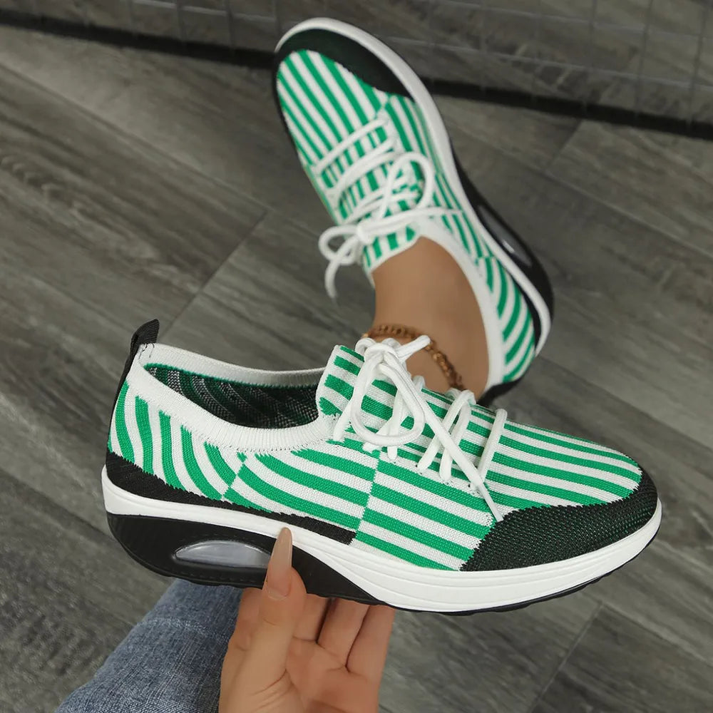 Breathable Mesh Round Toe Athletic Green