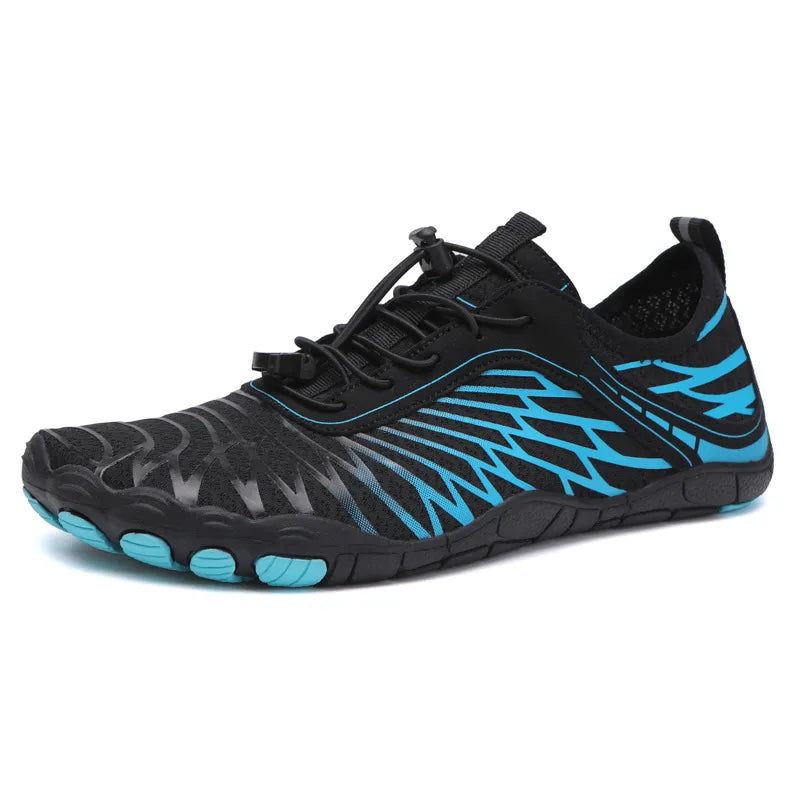 Elastic Lock Laces Mesh Breathable Hike Footwear Pastel Blue