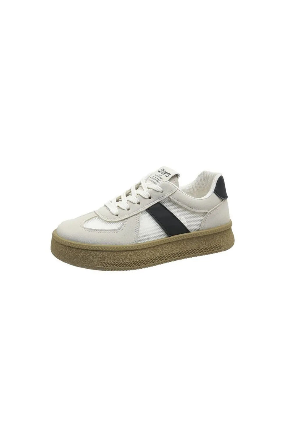 Contrast Breathable Mesh Lace Up Platform Sneakers Black
