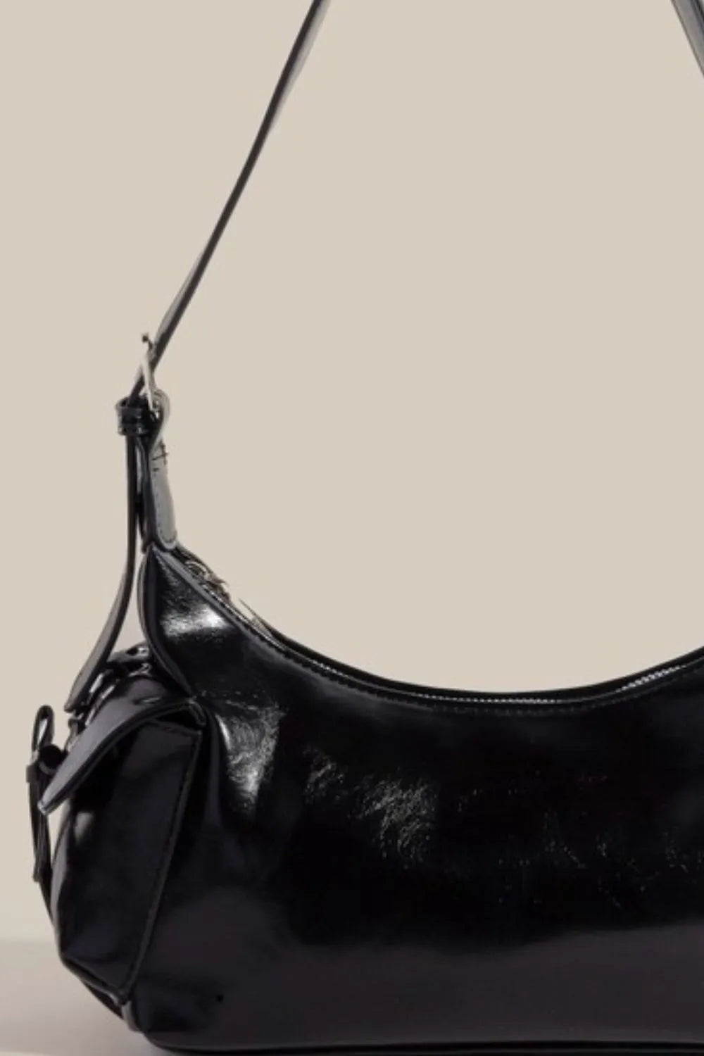 Fame Braided Accent Double Pocket Shoulder Bag