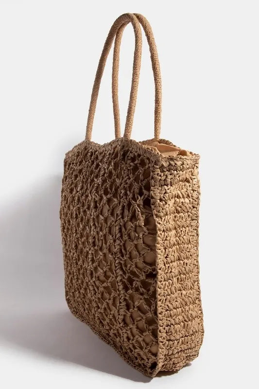Fame Intricate Braided Tote Bag