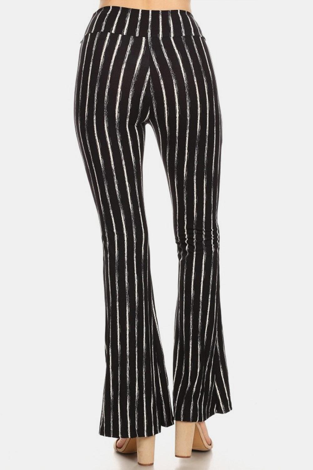 High Waist Striped Flare Pants