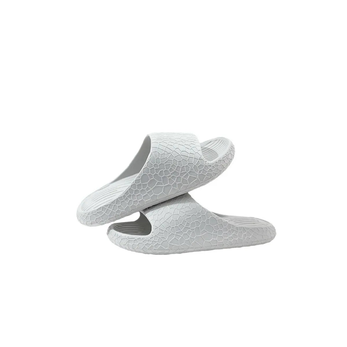 Open Toe Platform Slippers Gray