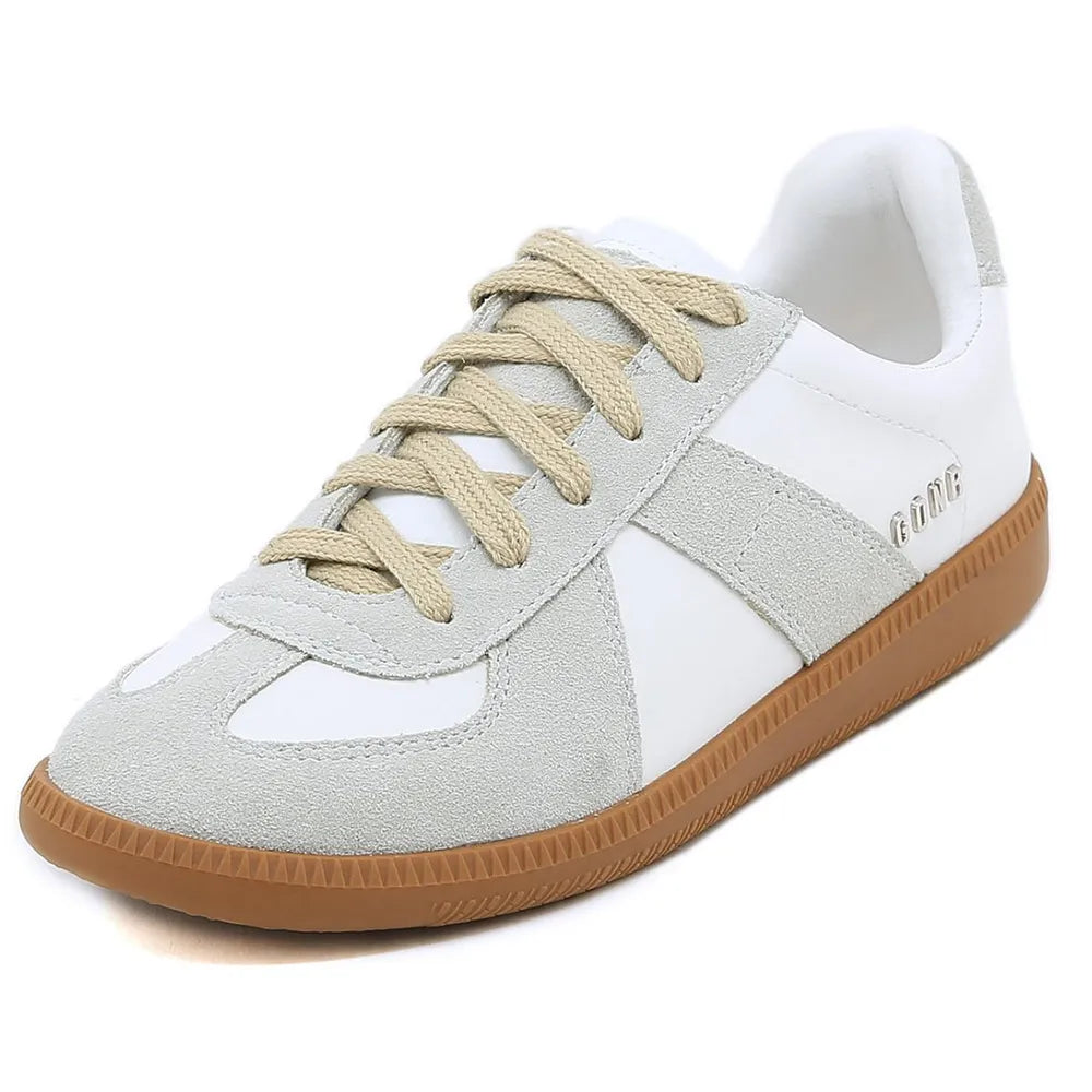 Round Toe Platform Sneakers White