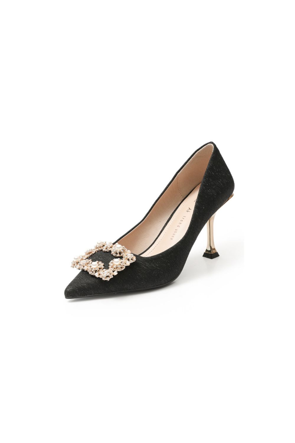 Point Toe Flare Heels Pumps Black